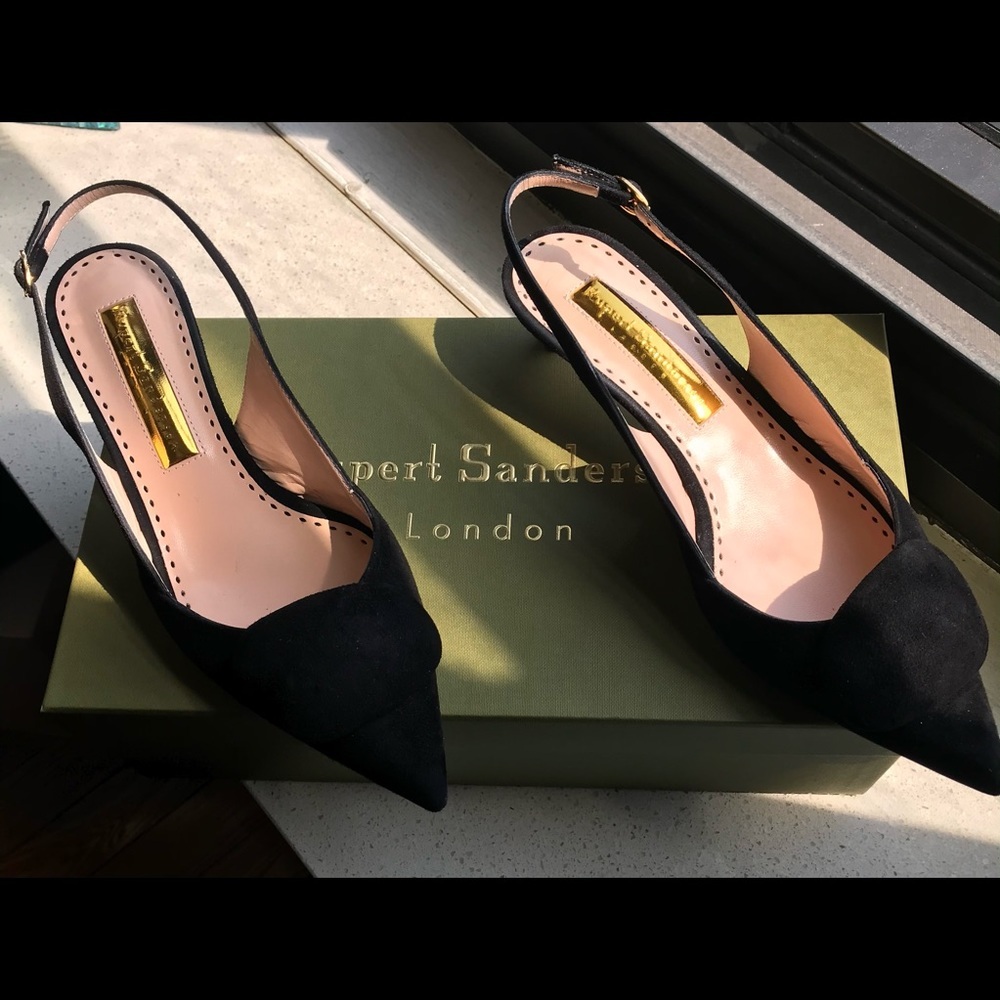 Rupert Sanderson kitten heel pointed toe sz 36.5
